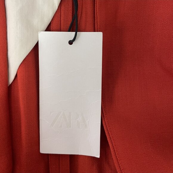 Zara Womens Blazer Suit Jacket Large L Pumpkin orange Lined 2922/041 NWT - Picture 7 of 16